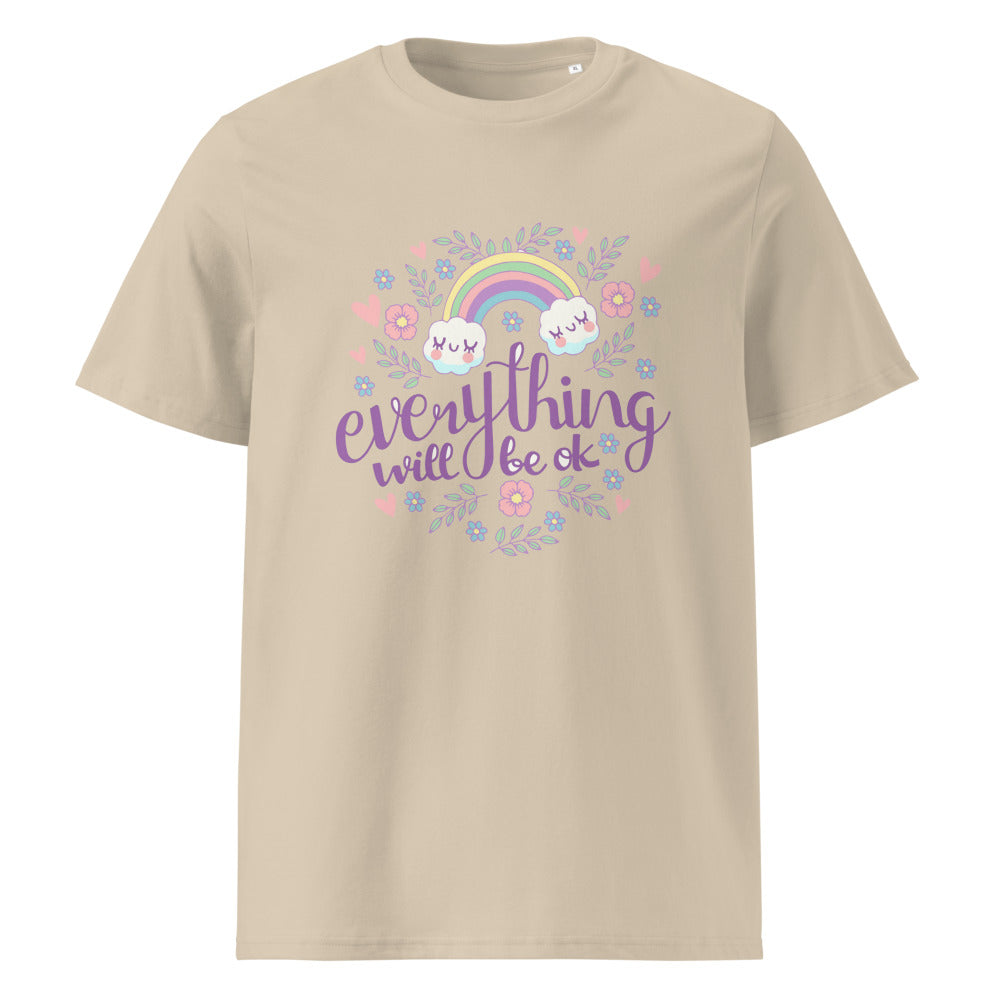 Rainbow - Everything will be ok | Unisex Organic Ribbed Neck Creator 2.0 T-Shirt | Stanley/Stella SATU001