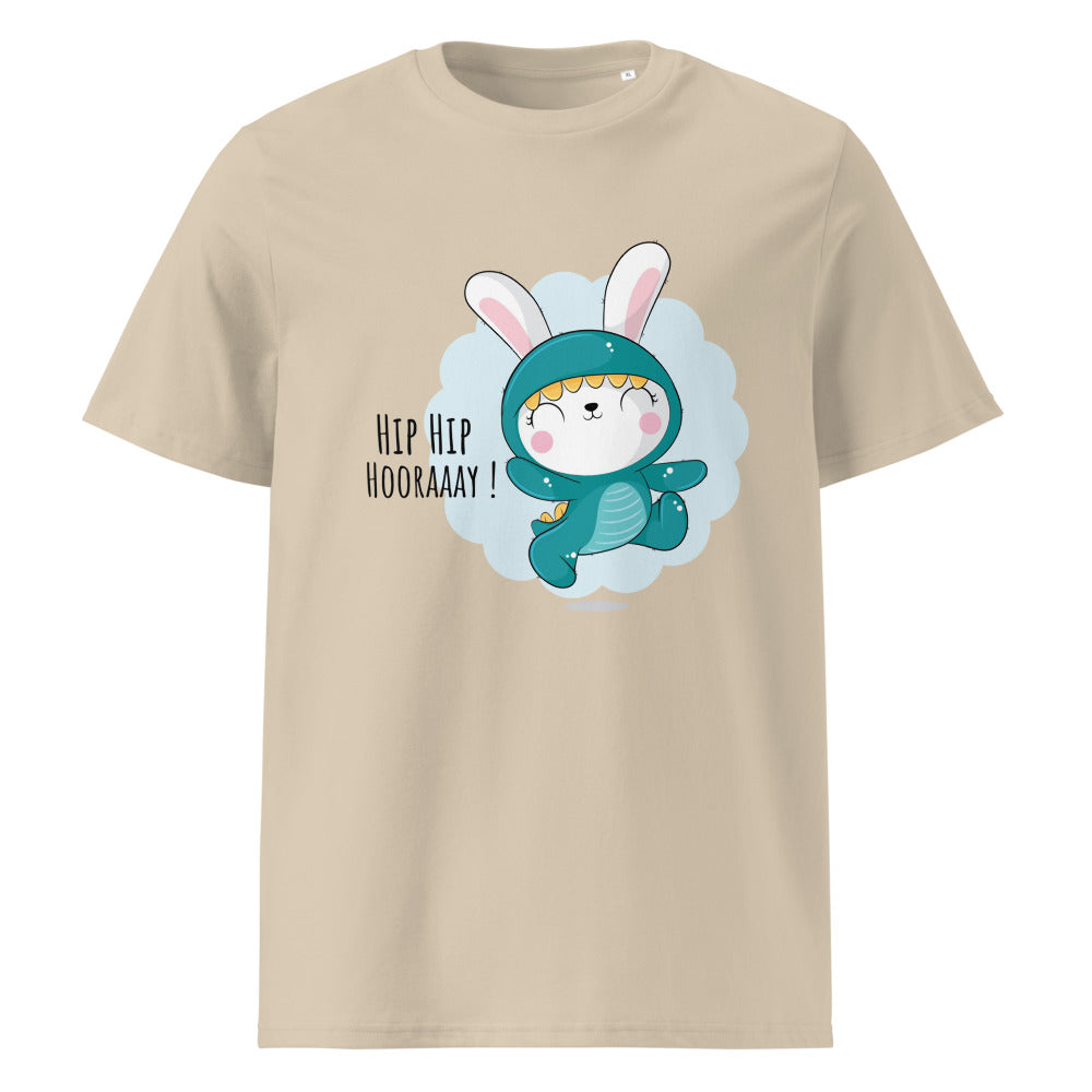 Green rabbit - HIP HIP HOORAAAY | Unisex Organic Ribbed Neck Creator 2.0 T-Shirt | Stanley/Stella SATU001