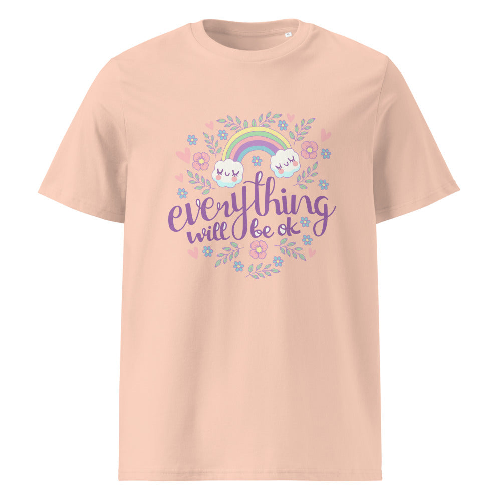 Rainbow - Everything will be ok | Unisex Organic Ribbed Neck Creator 2.0 T-Shirt | Stanley/Stella SATU001