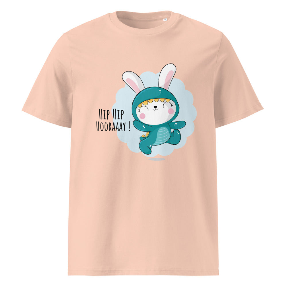 Green rabbit - HIP HIP HOORAAAY | Unisex Organic Ribbed Neck Creator 2.0 T-Shirt | Stanley/Stella SATU001