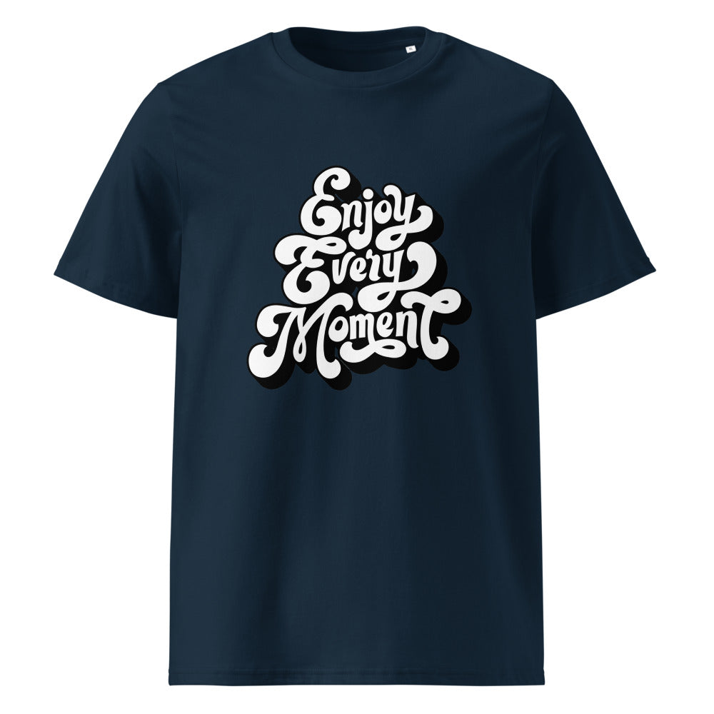 Enjoy every moments white | Unisex Organic Ribbed Neck Creator 2.0 T-Shirt | Stanley/Stella SATU001