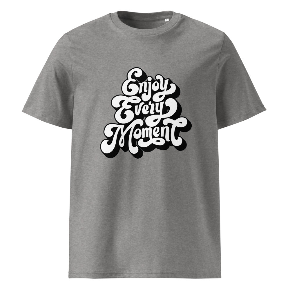 Enjoy every moments white | Unisex Organic Ribbed Neck Creator 2.0 T-Shirt | Stanley/Stella SATU001