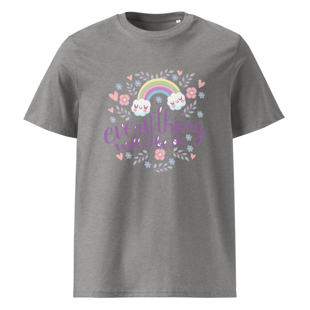 Rainbow - Everything will be ok | Unisex Organic Ribbed Neck Creator 2.0 T-Shirt | Stanley/Stella SATU001