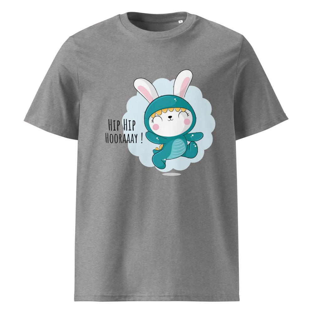Green rabbit - HIP HIP HOORAAAY | Unisex Organic Ribbed Neck Creator 2.0 T-Shirt | Stanley/Stella SATU001