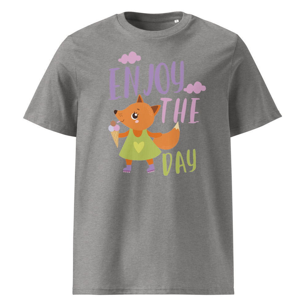 Orange fox - Ẹnoy the day | Unisex Organic Ribbed Neck Creator 2.0 T-Shirt | Stanley/Stella SATU001