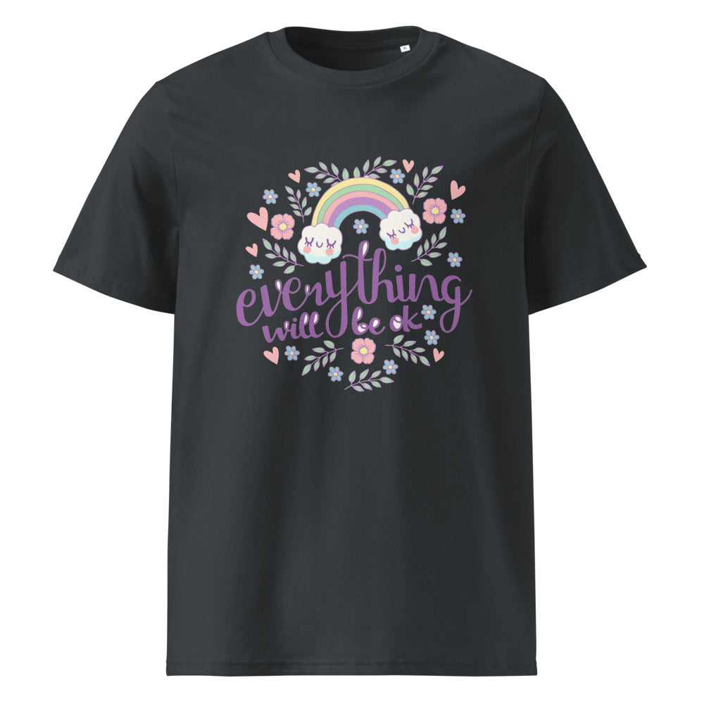 Rainbow - Everything will be ok | Unisex Organic Ribbed Neck Creator 2.0 T-Shirt | Stanley/Stella SATU001