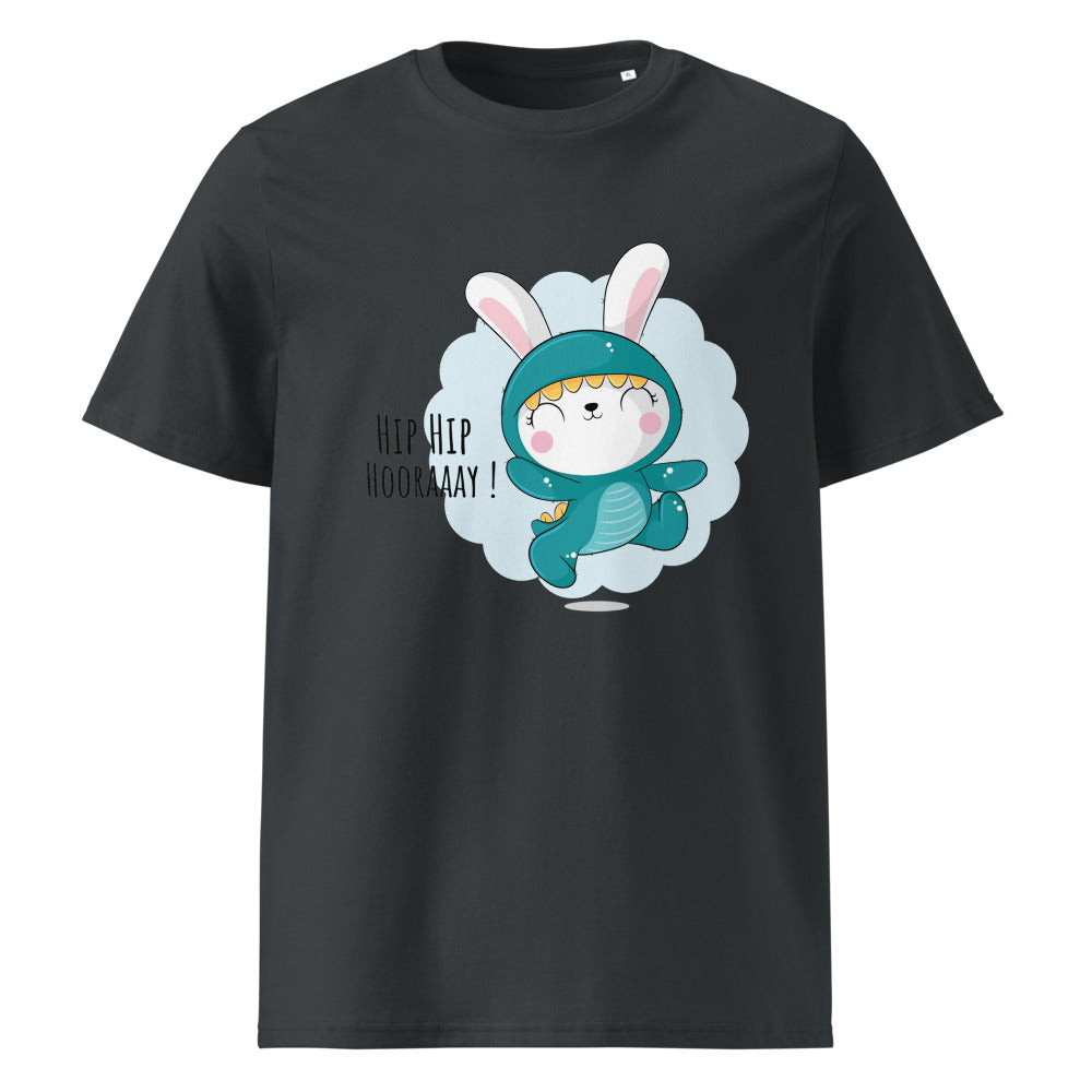Green rabbit - HIP HIP HOORAAAY | Unisex Organic Ribbed Neck Creator 2.0 T-Shirt | Stanley/Stella SATU001
