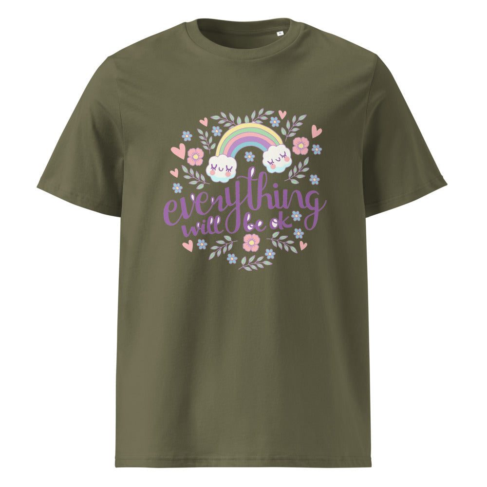 Rainbow - Everything will be ok | Unisex Organic Ribbed Neck Creator 2.0 T-Shirt | Stanley/Stella SATU001