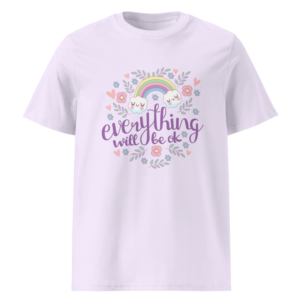 Rainbow - Everything will be ok | Unisex Organic Ribbed Neck Creator 2.0 T-Shirt | Stanley/Stella SATU001