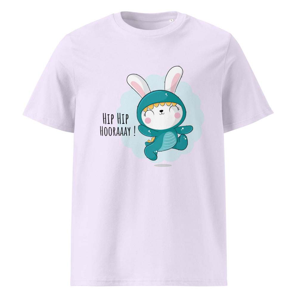 Green rabbit - HIP HIP HOORAAAY | Unisex Organic Ribbed Neck Creator 2.0 T-Shirt | Stanley/Stella SATU001