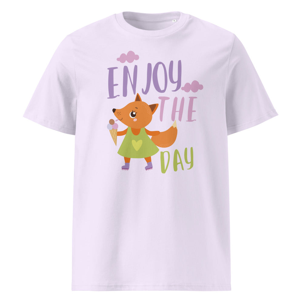 Orange fox - Ẹnoy the day | Unisex Organic Ribbed Neck Creator 2.0 T-Shirt | Stanley/Stella SATU001