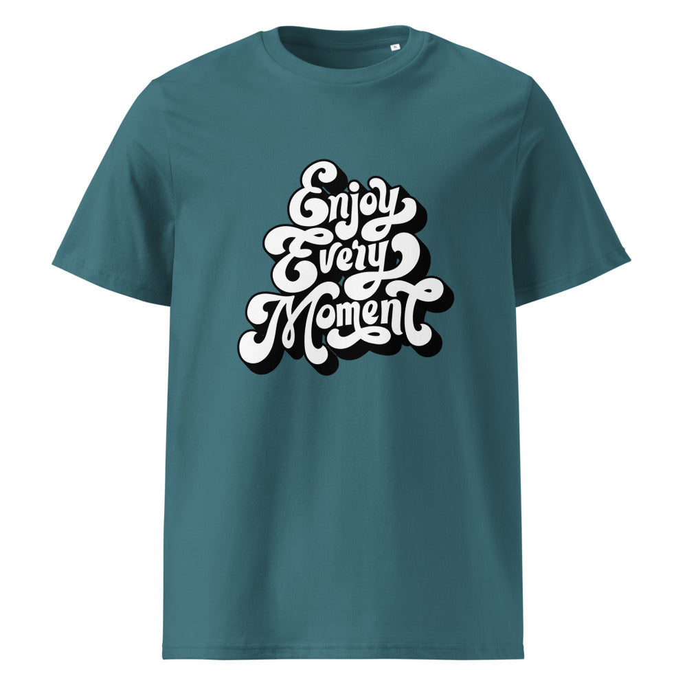 Enjoy every moments white | Unisex Organic Ribbed Neck Creator 2.0 T-Shirt | Stanley/Stella SATU001