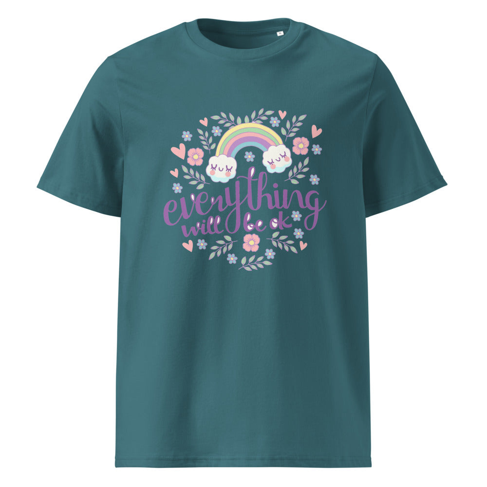 Rainbow - Everything will be ok | Unisex Organic Ribbed Neck Creator 2.0 T-Shirt | Stanley/Stella SATU001