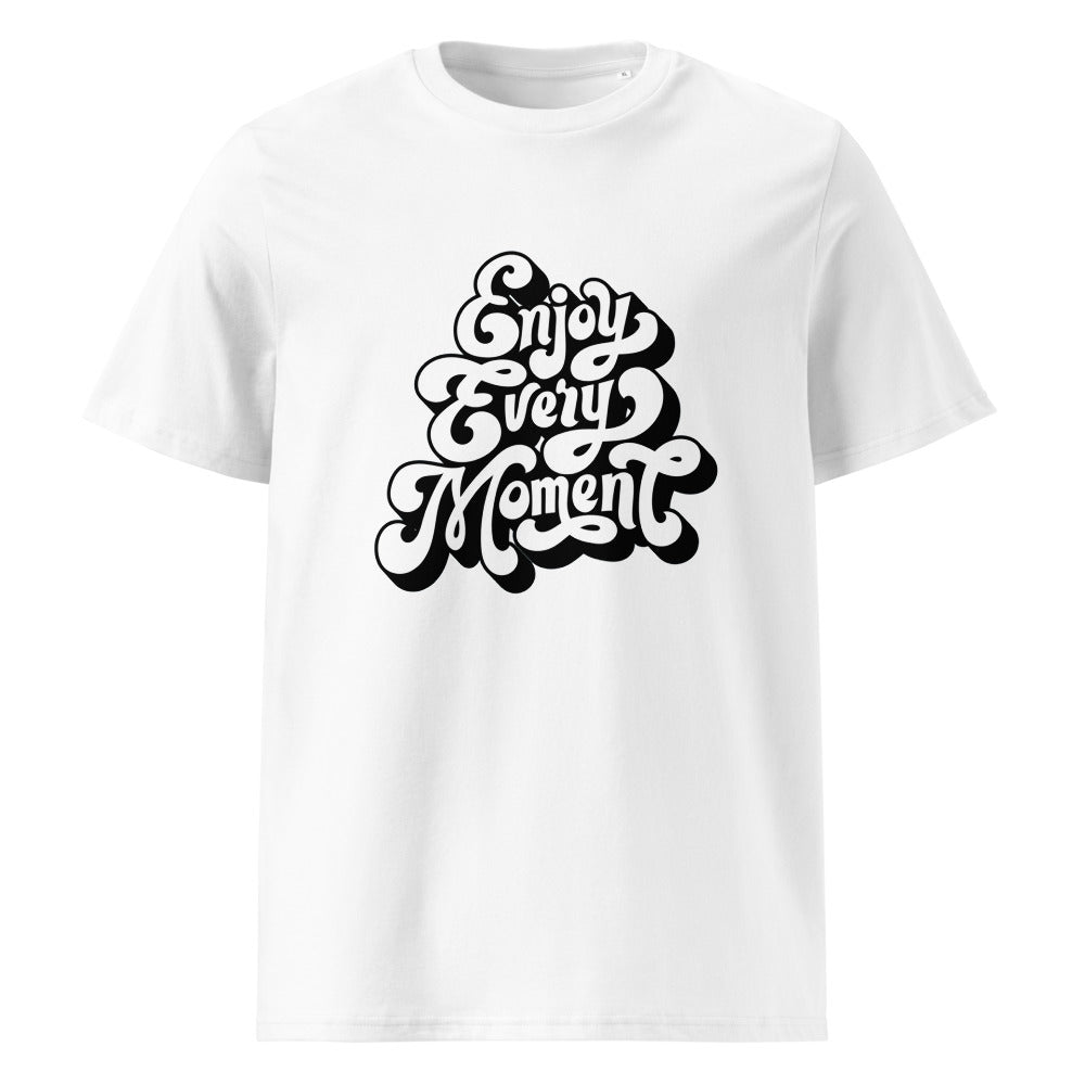 Enjoy every moments white | Unisex Organic Ribbed Neck Creator 2.0 T-Shirt | Stanley/Stella SATU001