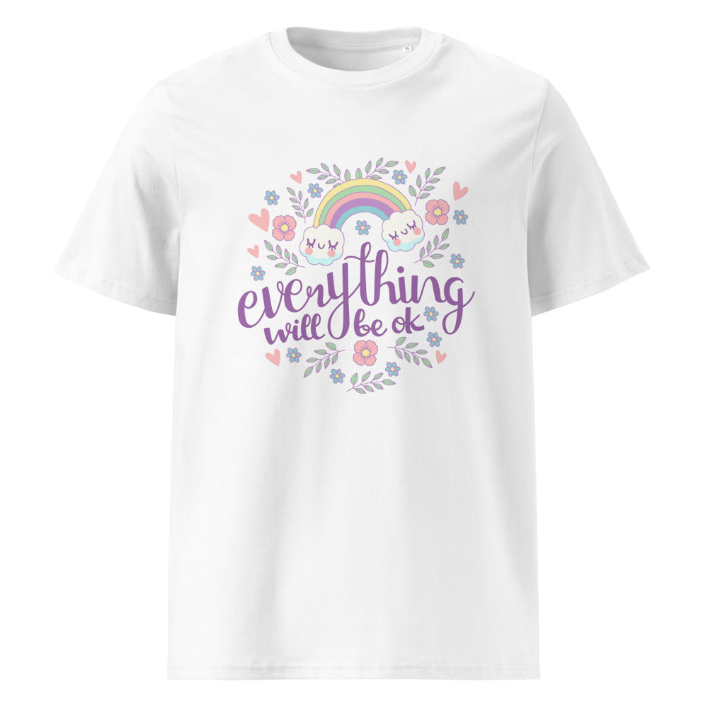Rainbow - Everything will be ok | Unisex Organic Ribbed Neck Creator 2.0 T-Shirt | Stanley/Stella SATU001