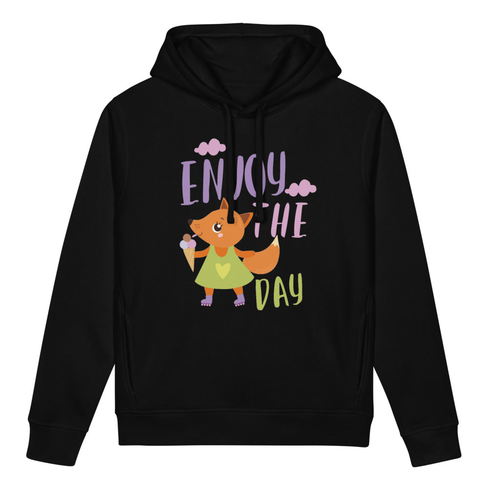 Orange fox - Ẹnoy the day | Unisex Organic Side Pocket Sounder Hoodie | Stanley/Stella SASU012