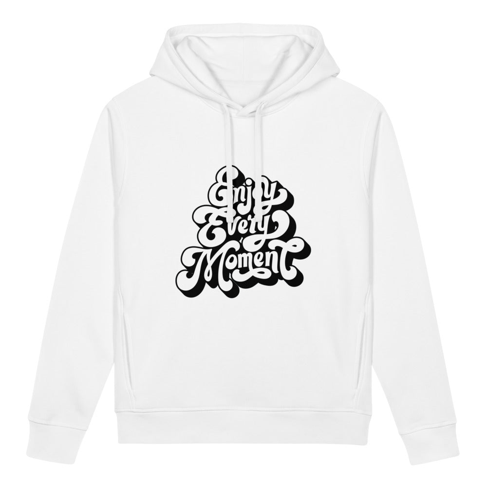 Enjoy every moments white | Unisex Organic Side Pocket Sounder Hoodie | Stanley/Stella SASU012
