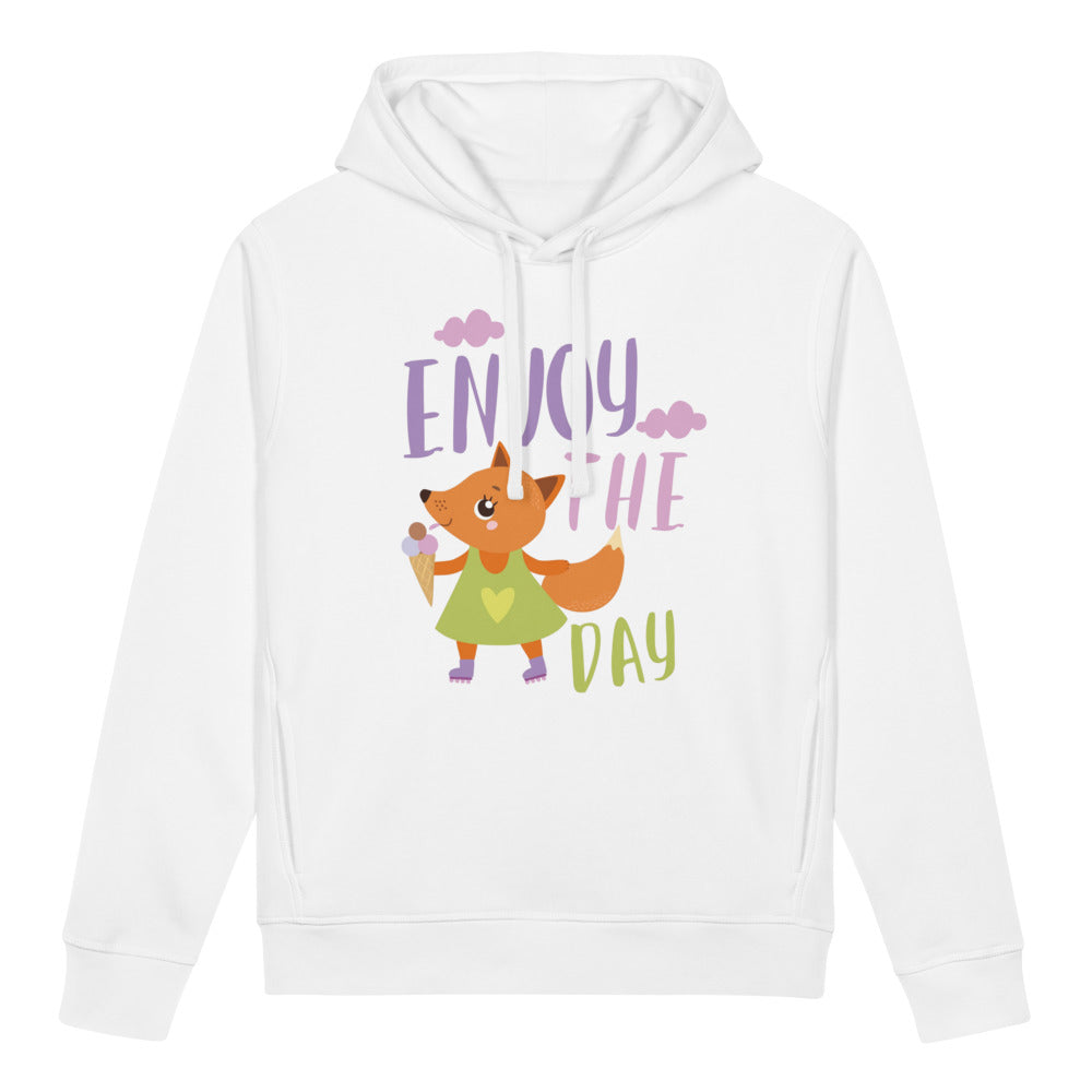 Orange fox - Ẹnoy the day | Unisex Organic Side Pocket Sounder Hoodie | Stanley/Stella SASU012