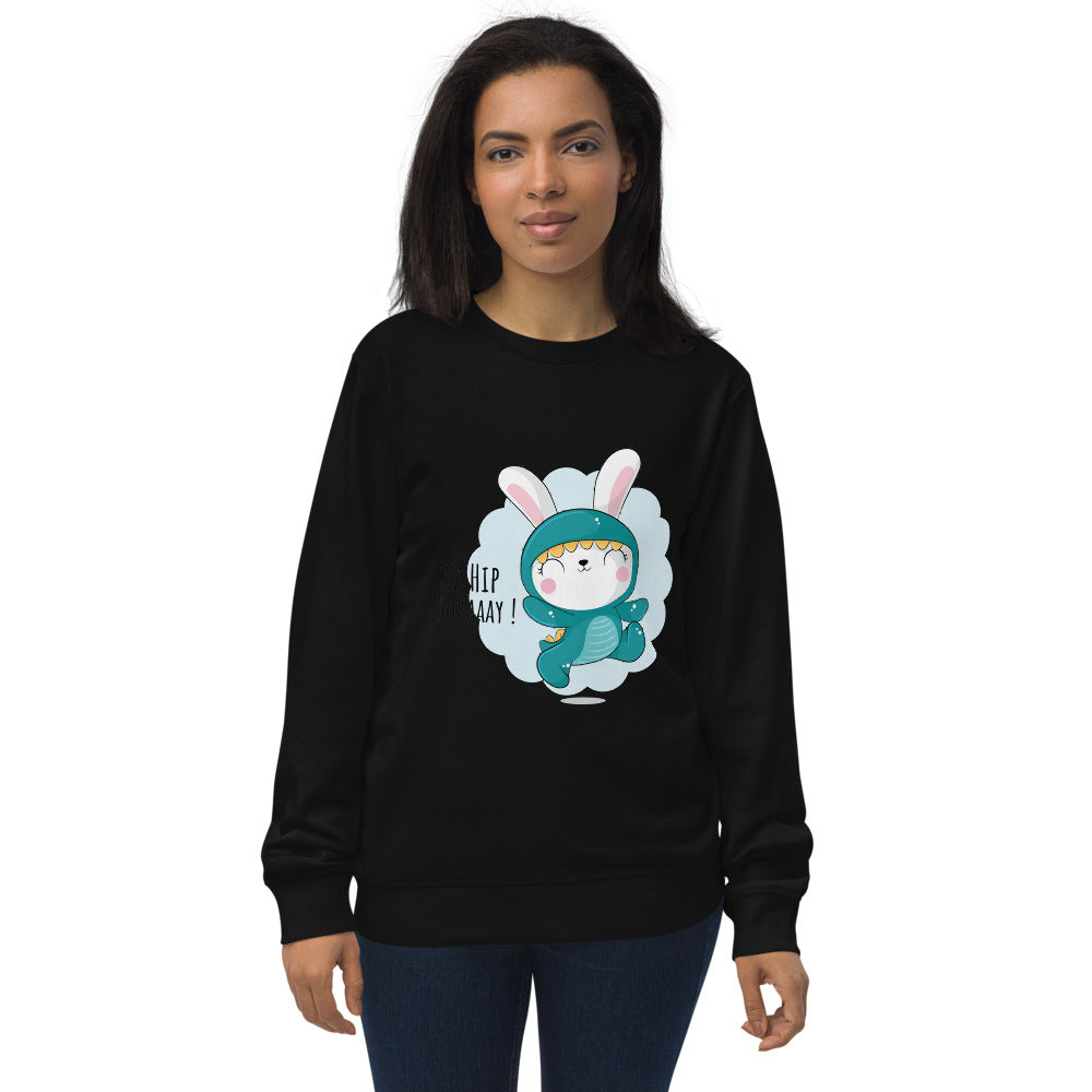 Green rabbit - HIP HIP HOORAAAY | Unisex Organic Sweatshirt | SOL'S 03574