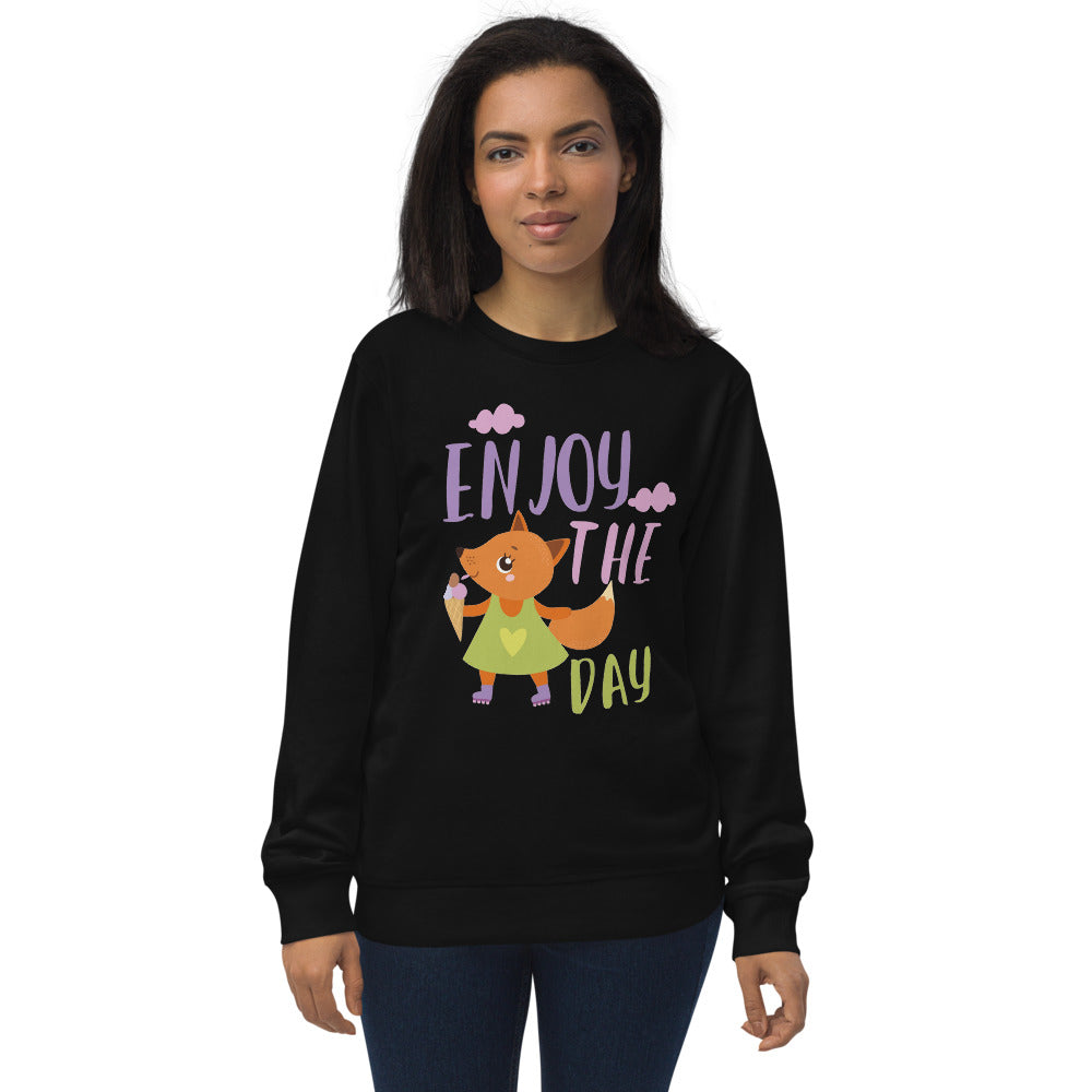 Orange fox - Ẹnoy the day | Unisex Organic Sweatshirt | SOL'S 03574