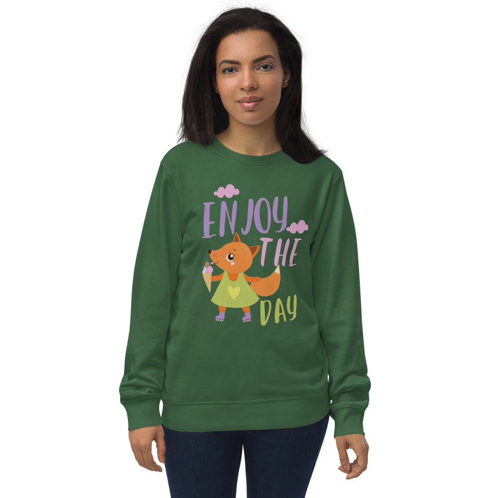 Orange fox - Ẹnoy the day | Unisex Organic Sweatshirt | SOL'S 03574