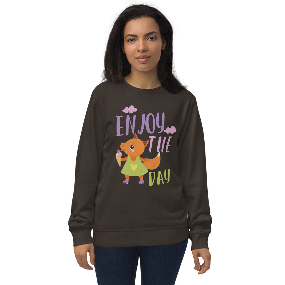 Orange fox - Ẹnoy the day | Unisex Organic Sweatshirt | SOL'S 03574