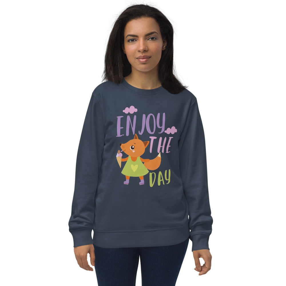 Orange fox - Ẹnoy the day | Unisex Organic Sweatshirt | SOL'S 03574