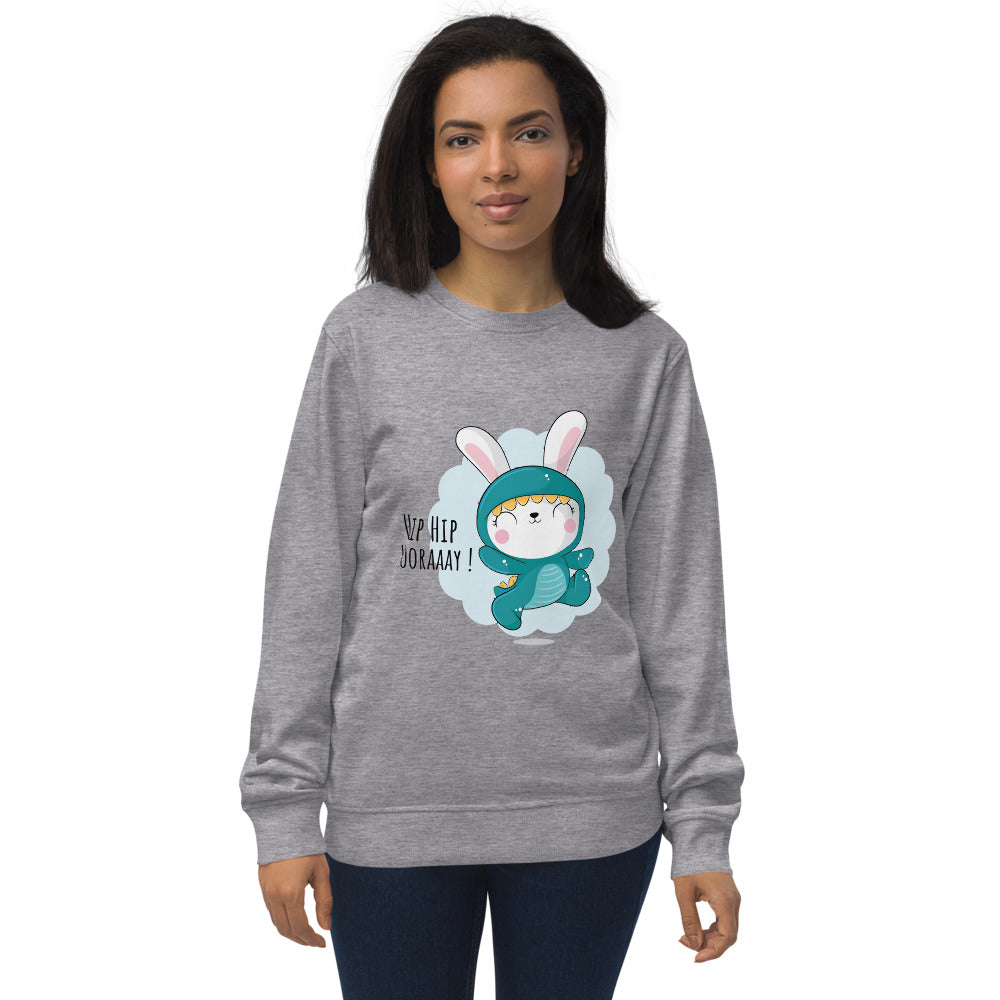 Green rabbit - HIP HIP HOORAAAY | Unisex Organic Sweatshirt | SOL'S 03574