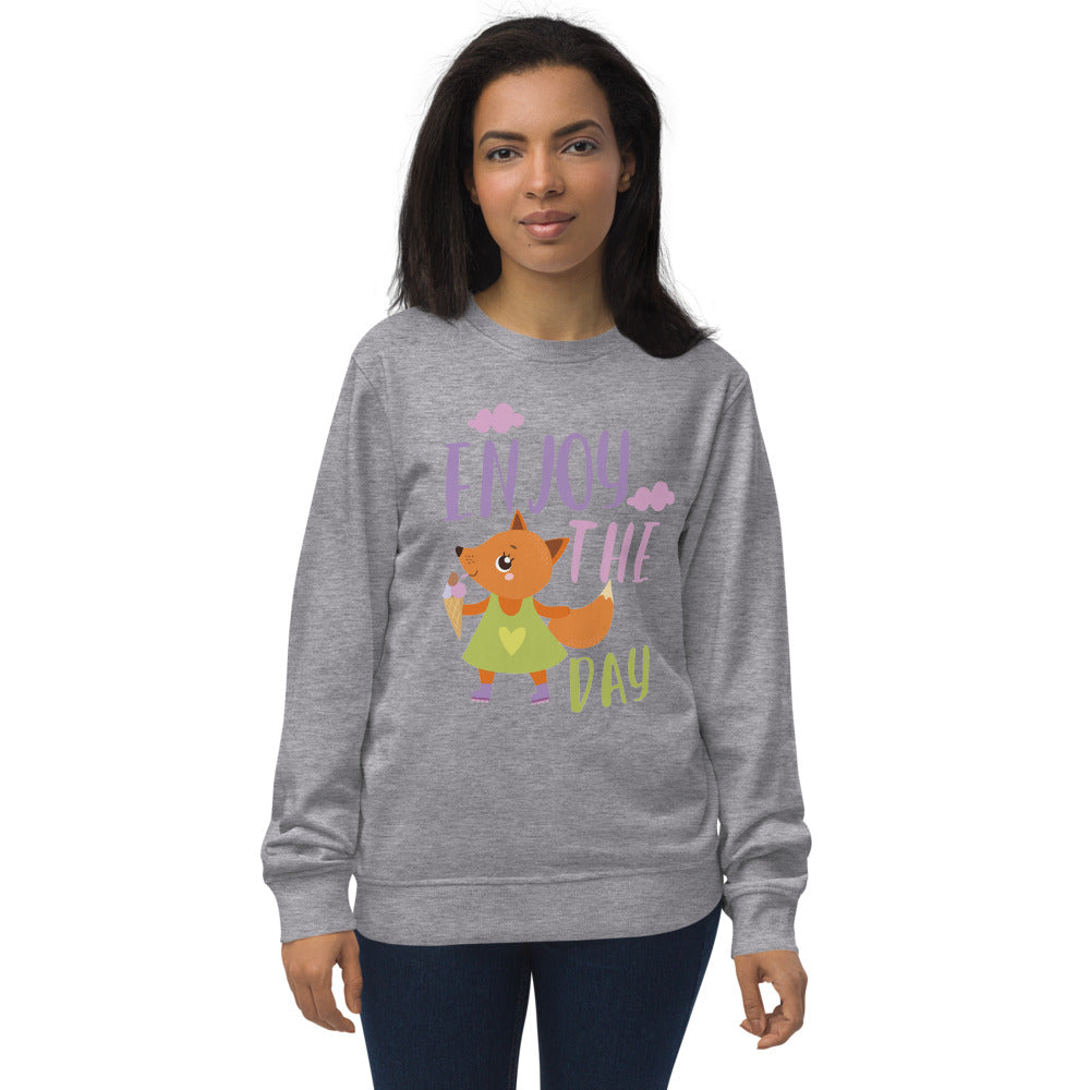 Orange fox - Ẹnoy the day | Unisex Organic Sweatshirt | SOL'S 03574