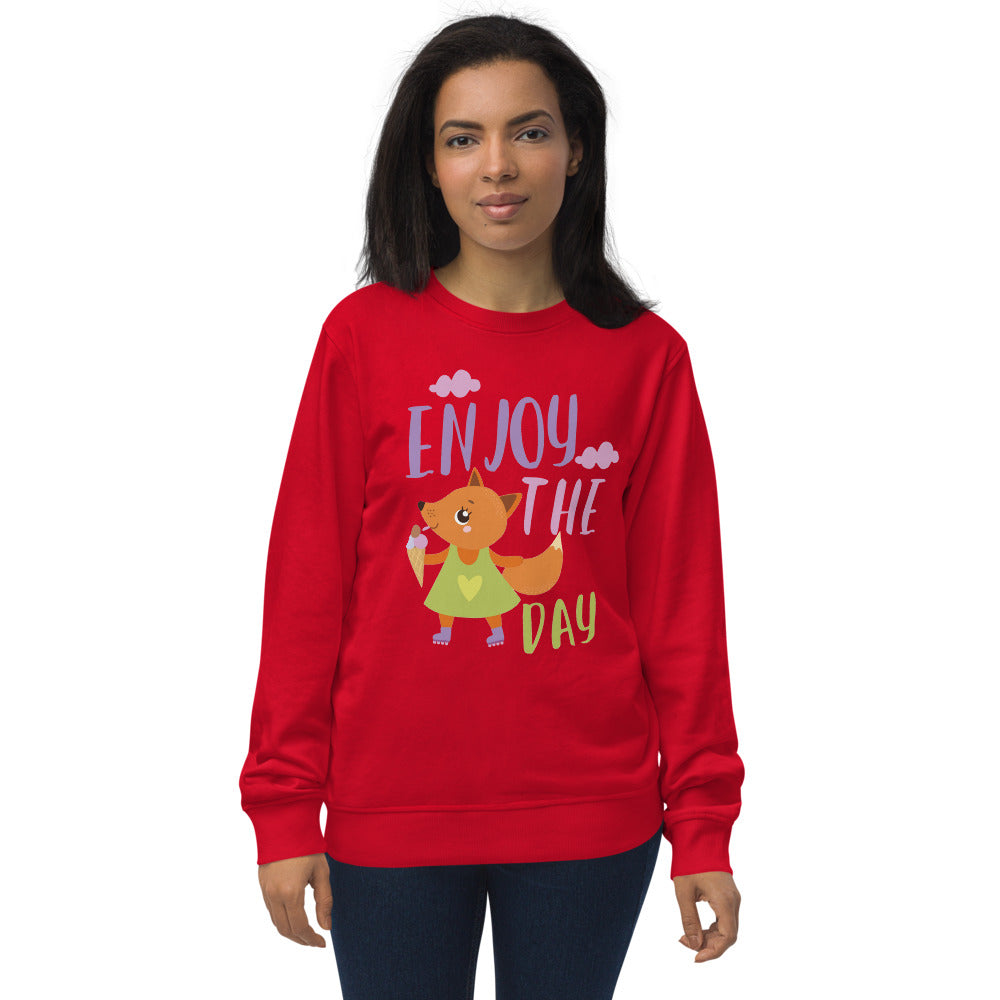 Orange fox - Ẹnoy the day | Unisex Organic Sweatshirt | SOL'S 03574