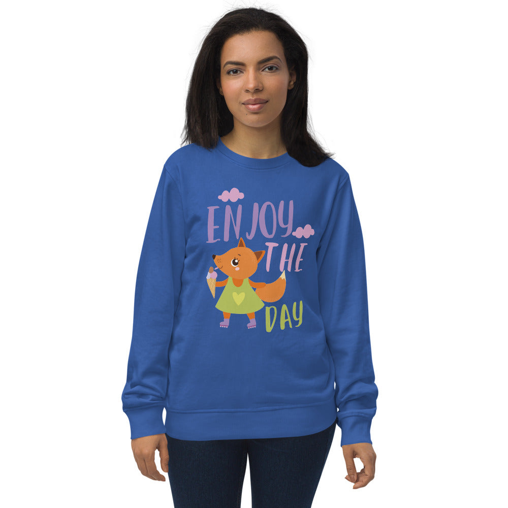 Orange fox - Ẹnoy the day | Unisex Organic Sweatshirt | SOL'S 03574