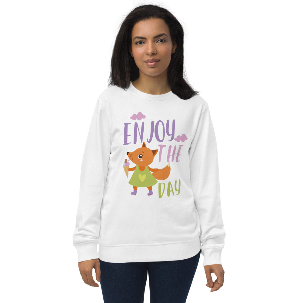 Orange fox - Ẹnoy the day | Unisex Organic Sweatshirt | SOL'S 03574