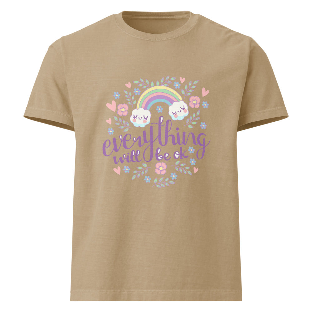 Rainbow - Everything will be ok | Unisex Oversized Garment-Dyed T-Shirt | Bella + Canvas 4810
