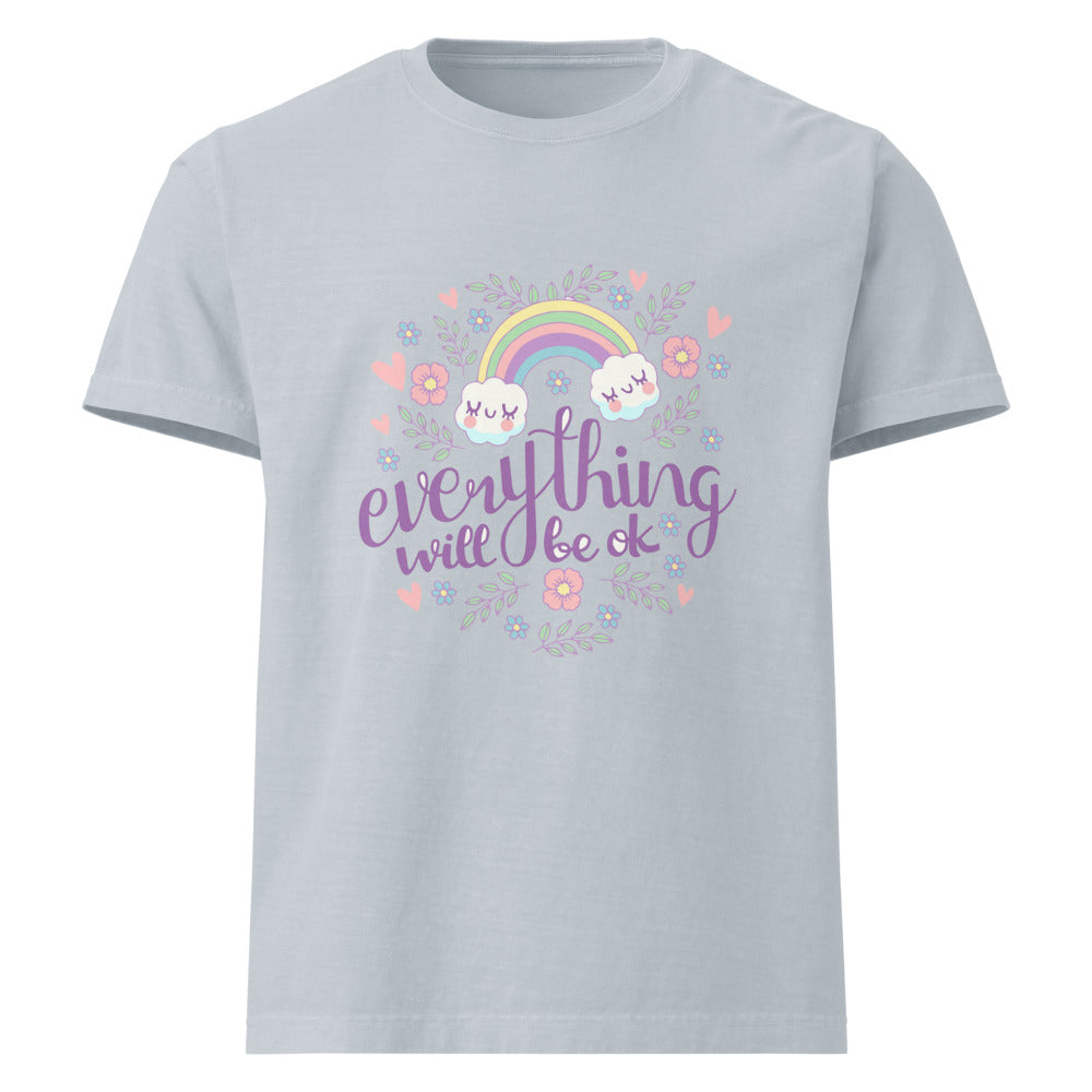 Rainbow - Everything will be ok | Unisex Oversized Garment-Dyed T-Shirt | Bella + Canvas 4810