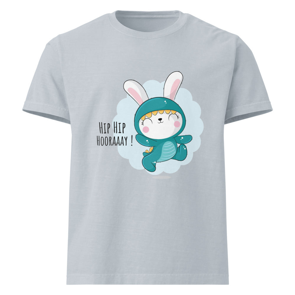 Green rabbit - HIP HIP HOORAAAY | Unisex Oversized Garment-Dyed T-Shirt | Bella + Canvas 4810
