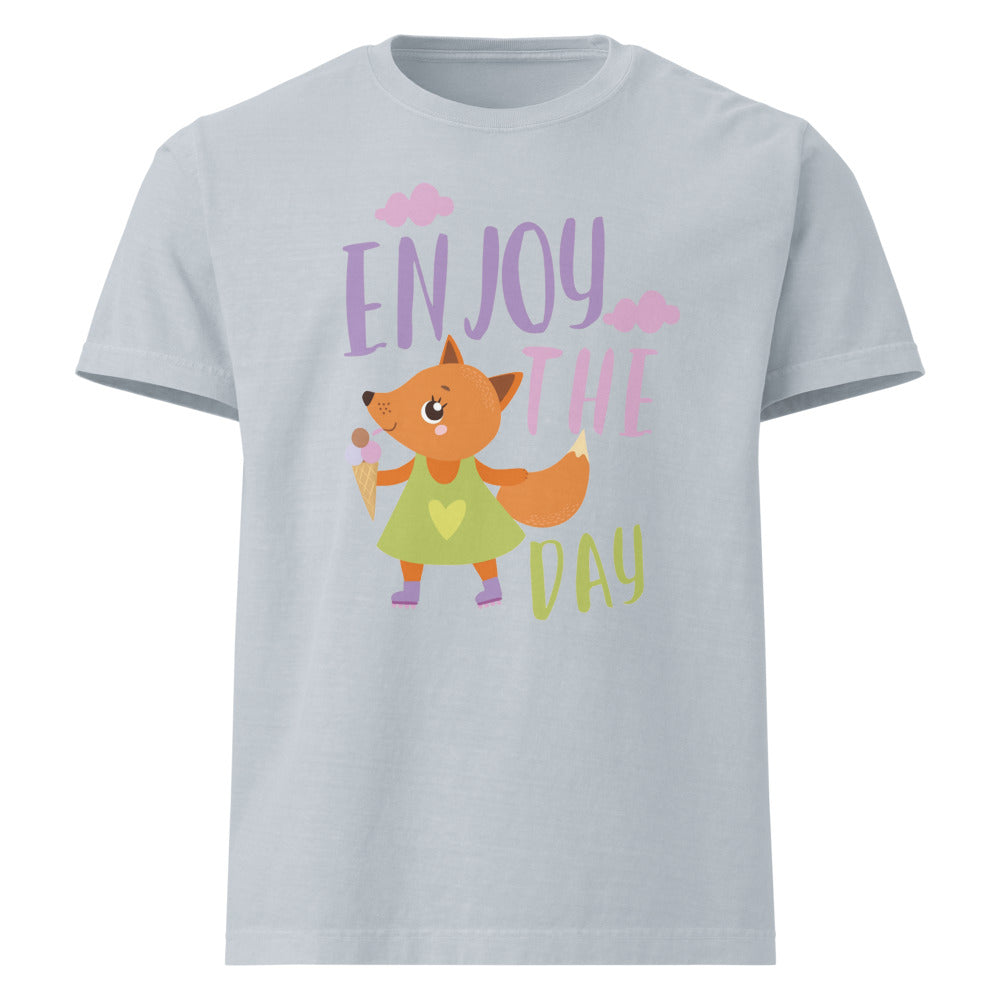 Orange fox - Ẹnoy the day | Unisex Oversized Garment-Dyed T-Shirt | Bella + Canvas 4810