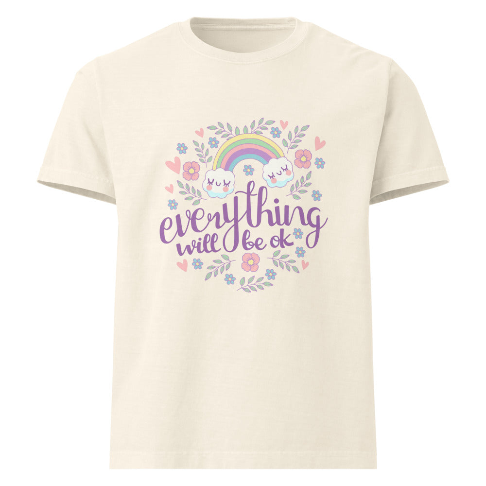 Rainbow - Everything will be ok | Unisex Oversized Garment-Dyed T-Shirt | Bella + Canvas 4810