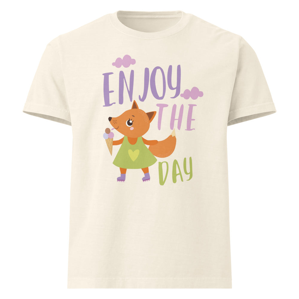 Orange fox - Ẹnoy the day | Unisex Oversized Garment-Dyed T-Shirt | Bella + Canvas 4810