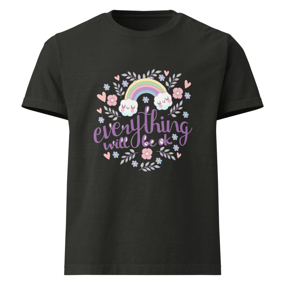Rainbow - Everything will be ok | Unisex Oversized Garment-Dyed T-Shirt | Bella + Canvas 4810