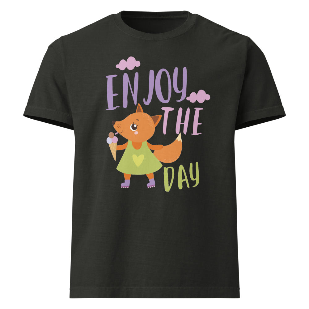 Orange fox - Ẹnoy the day | Unisex Oversized Garment-Dyed T-Shirt | Bella + Canvas 4810