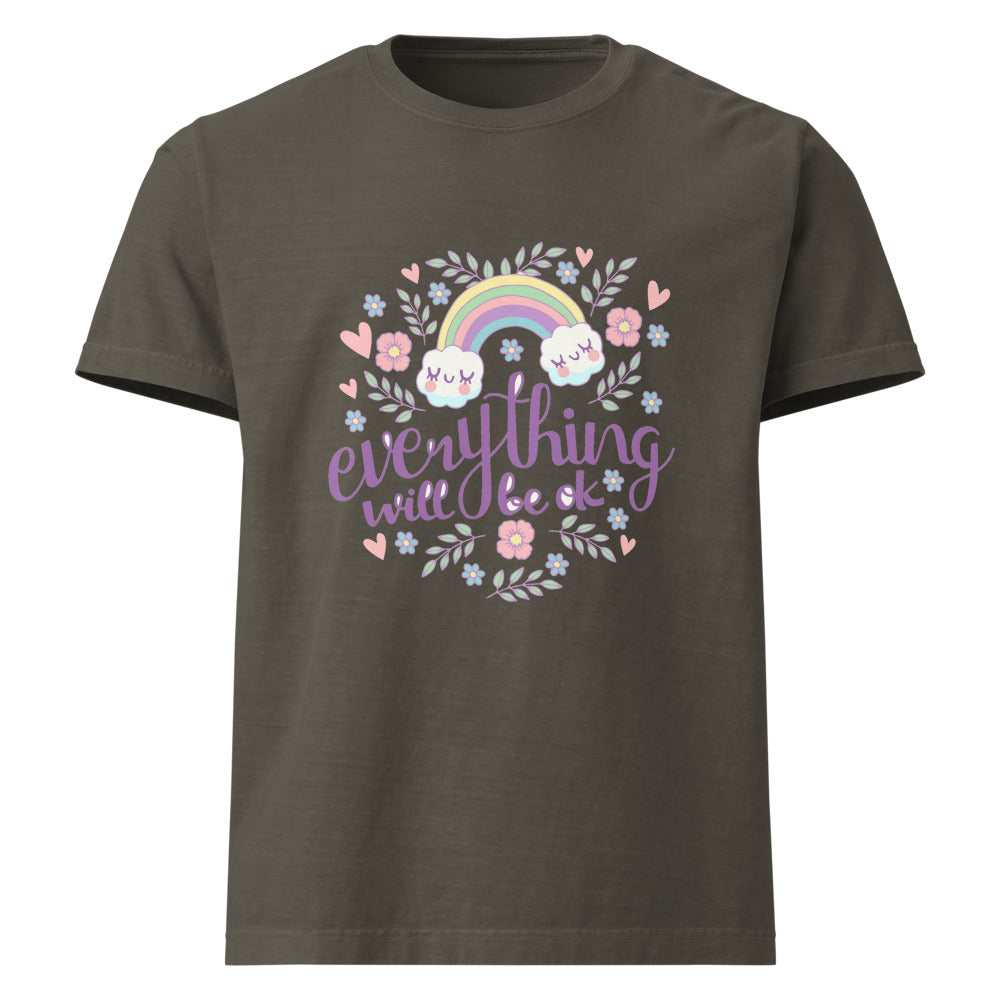 Rainbow - Everything will be ok | Unisex Oversized Garment-Dyed T-Shirt | Bella + Canvas 4810