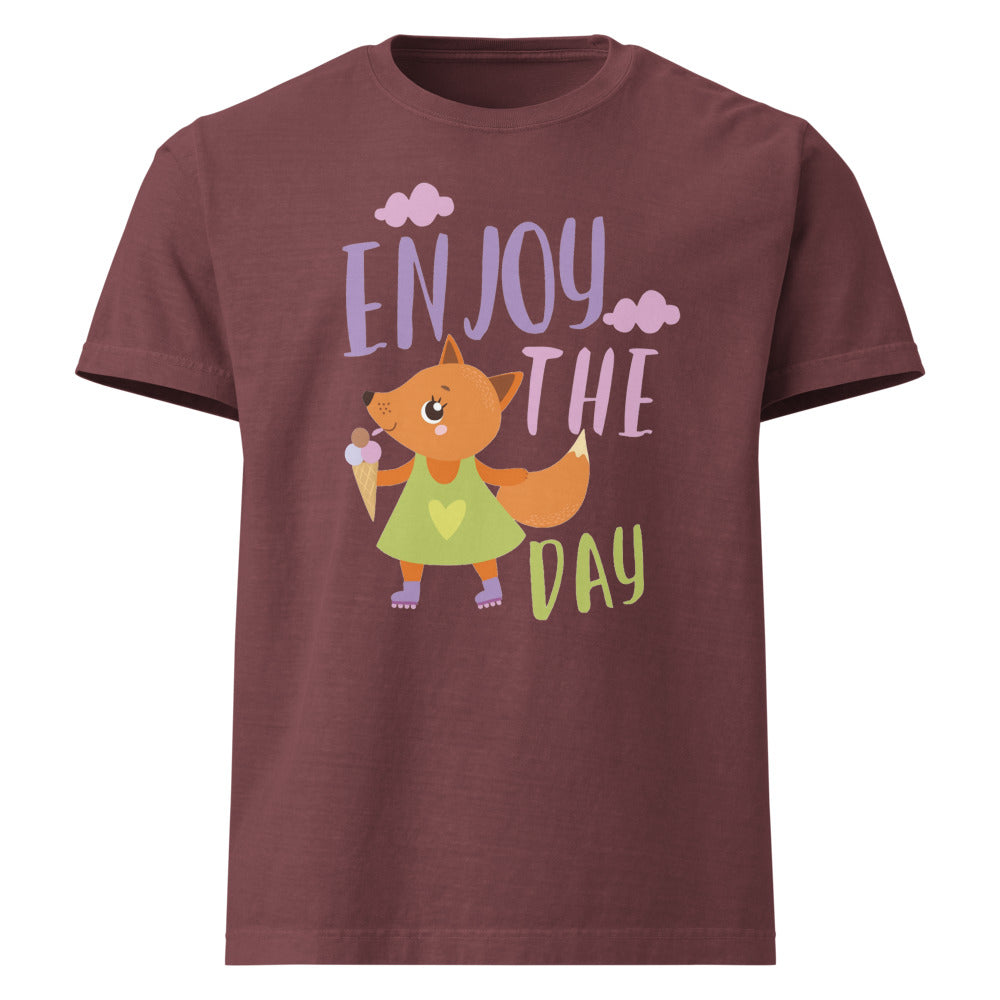 Orange fox - Ẹnoy the day | Unisex Oversized Garment-Dyed T-Shirt | Bella + Canvas 4810
