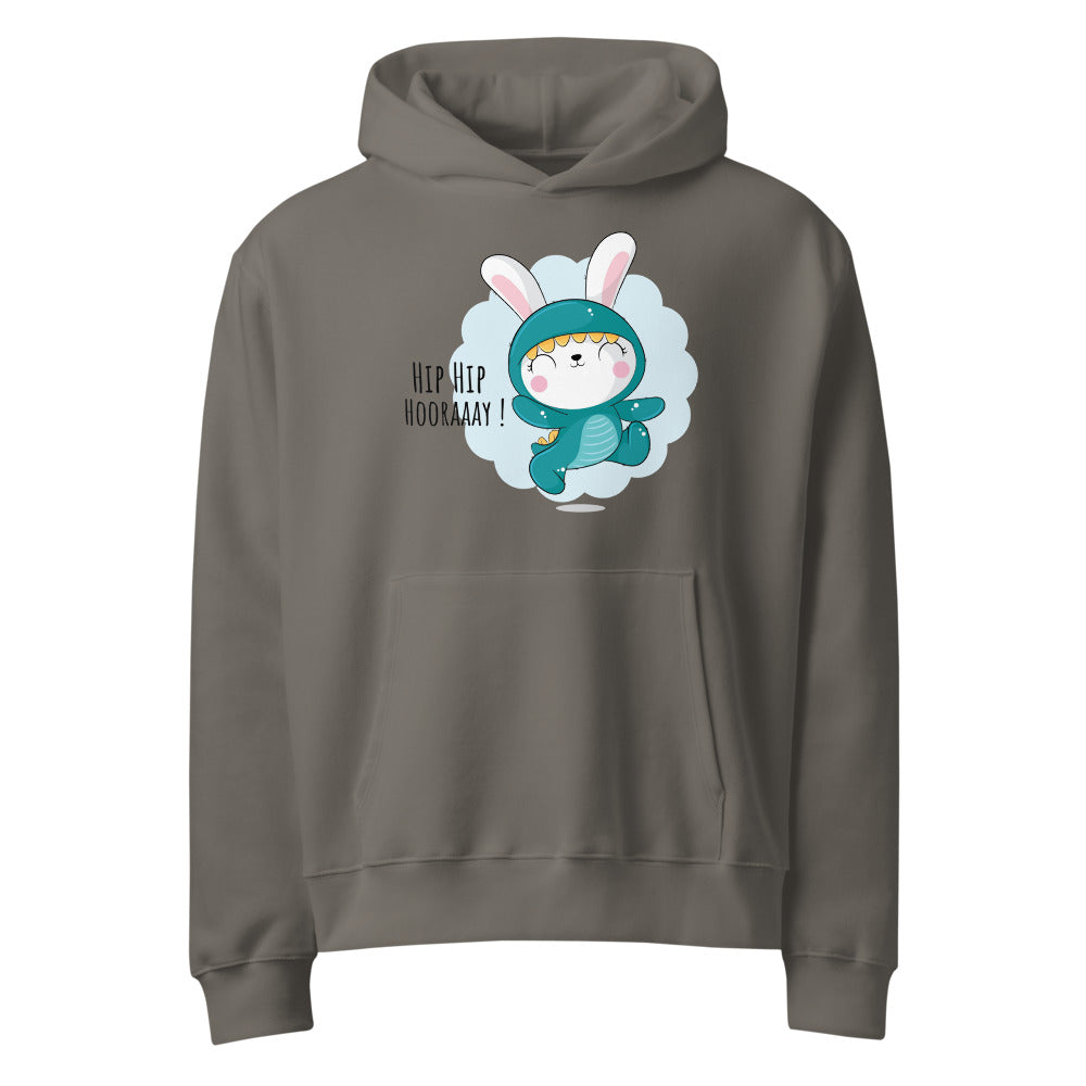 Green rabbit - HIP HIP HOORAAAY | Unisex Oversized Heavyweight Hoodie | Bella + Canvas 4719
