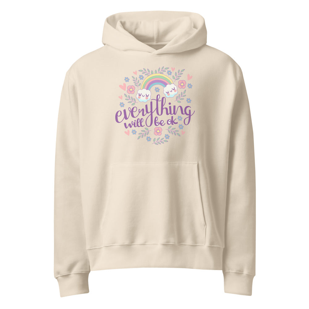 Rainbow - Everything will be ok | Unisex Oversized Heavyweight Hoodie | Bella + Canvas 4719
