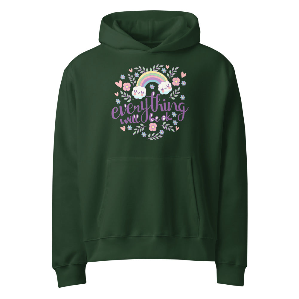 Rainbow - Everything will be ok | Unisex Oversized Heavyweight Hoodie | Bella + Canvas 4719