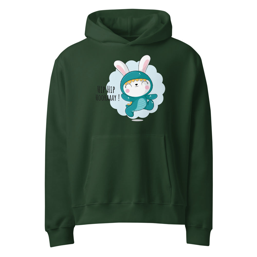Green rabbit - HIP HIP HOORAAAY | Unisex Oversized Heavyweight Hoodie | Bella + Canvas 4719