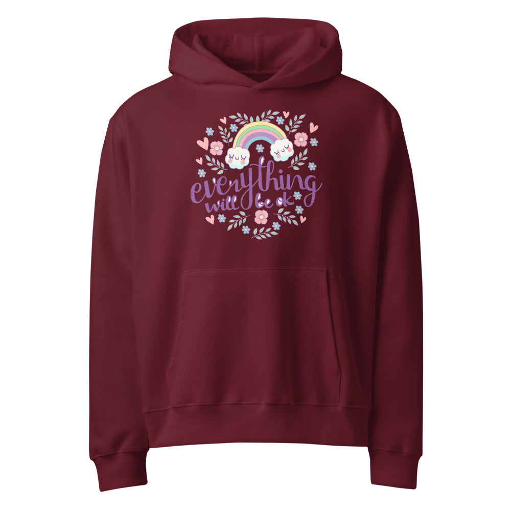 Rainbow - Everything will be ok | Unisex Oversized Heavyweight Hoodie | Bella + Canvas 4719