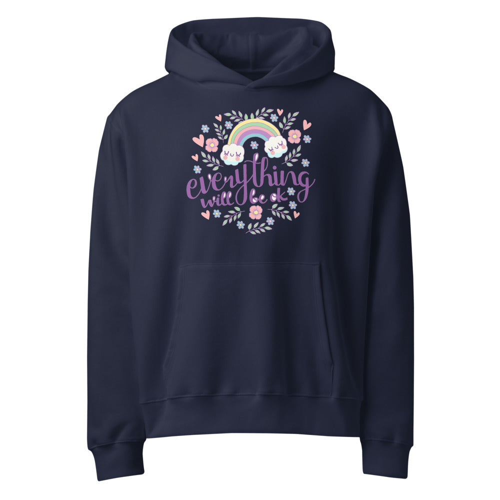 Rainbow - Everything will be ok | Unisex Oversized Heavyweight Hoodie | Bella + Canvas 4719