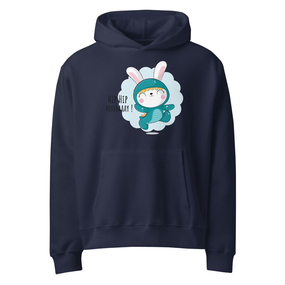 Green rabbit - HIP HIP HOORAAAY | Unisex Oversized Heavyweight Hoodie | Bella + Canvas 4719