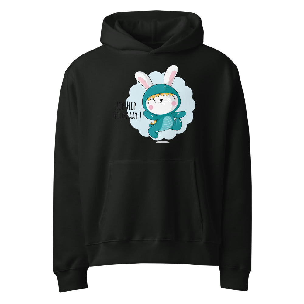 Green rabbit - HIP HIP HOORAAAY | Unisex Oversized Heavyweight Hoodie | Bella + Canvas 4719